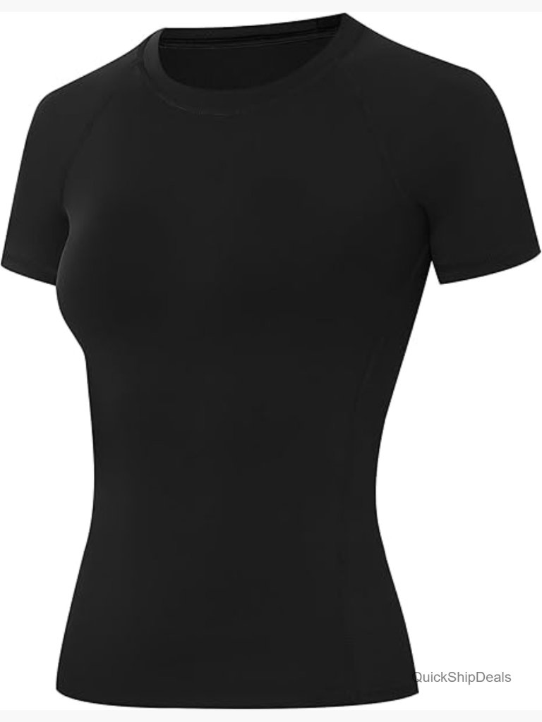 Compression Shirt Short Sleeve Moisture Wicking T-Shirt Workout Top